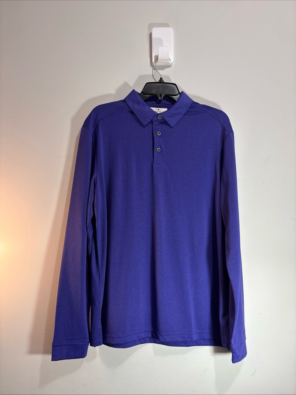 Grand slam Performance Men's Long Sleeve Polo Shirt - Purple. 1355